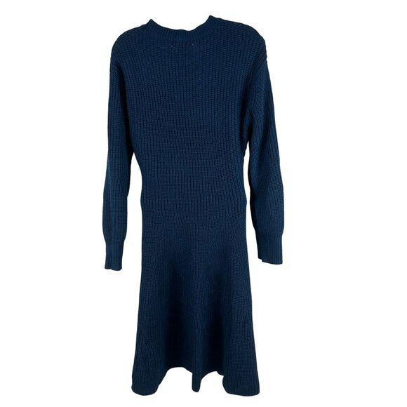 Emery Rose Womens Ribbed Knit Long Sleeve Dress Size Medium Blue - Picture 3 of 6